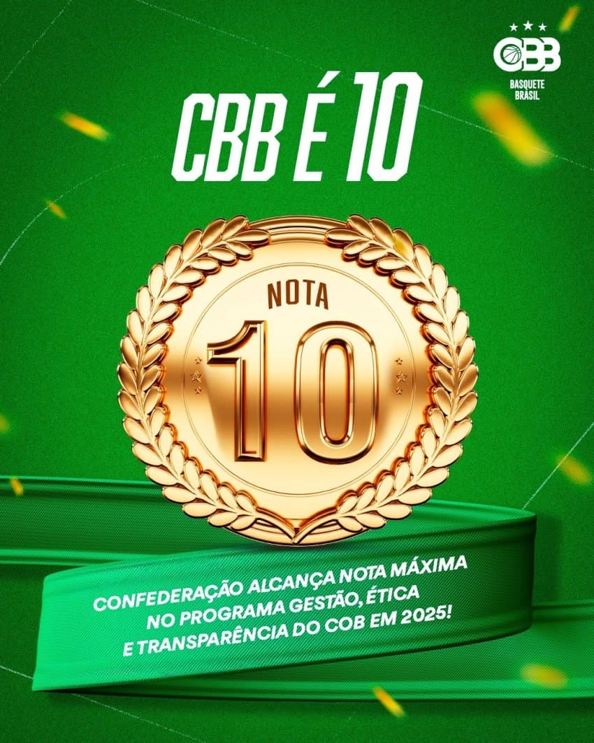 CBB alcança a nota máxima com 10 no Programa de Gestão, Ética e Transparência do Comitê Olímpico do Brasil