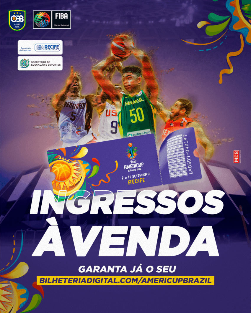 Ingressos da AmeriCup Recife 2022, em setembro, estão à venda com valores a partir de R$ 70 reais