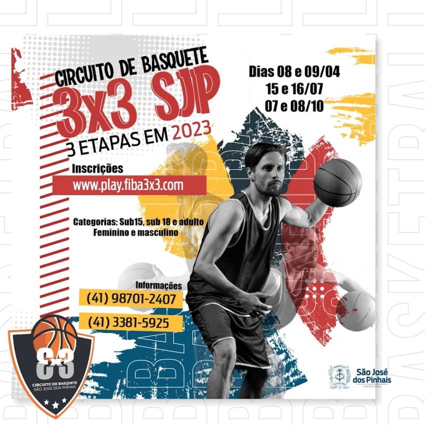 Vem aí 1ª Etapa do Circuito de Basquete 3x3 em São José dos Pinhais