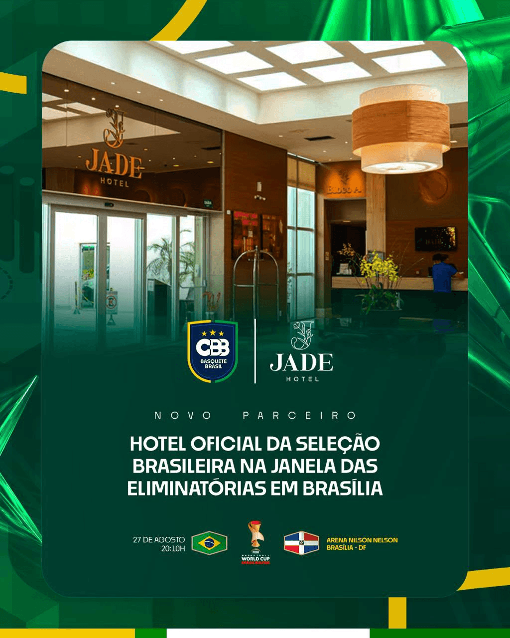 Jade Hotel é o Parceiro de Hospitalidade da Seleção Brasileira na janela das Eliminatórias em Brasília