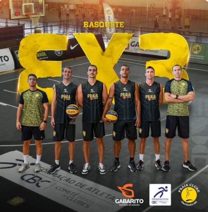 Seleção brasileira de basquete 3x3 durante os Jogos Mundia…